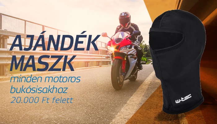 Ajándék maszk motoros sisakhoz