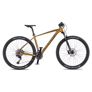 Hegyikerékpár 4EVER Firetrack 29'' 10.0, shimano tárcsafék, 29-es kerekek, 22 sebességfokozat, Schwalbe gumiabroncsok - sötét arany / vas