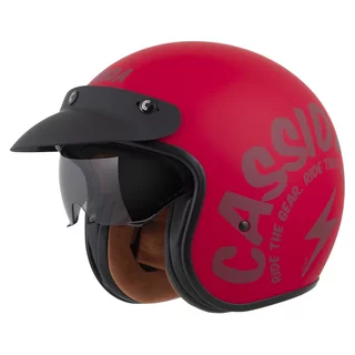 Motoros bukósisak Cassida Oxygen Gear 2.0 matt piros/sötétpiros, exkluzív grafika, teljesen kivehető és mosható bélés, polikarbonát héj, napellenző