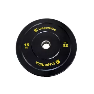 Gumis súlytárcsa inSPORTline Bumper Plate Lite 15 kg 50 mm