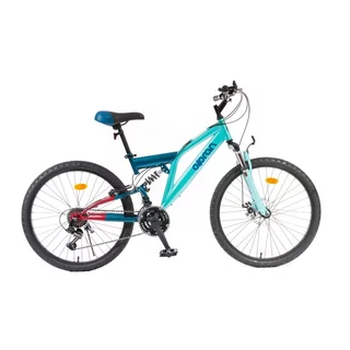 Könnyű junior összteleszkópos kerékpár Olpran Culex 24" - 2026, 150-165 cm, 14,6 kg, 18 sebességes karos váltó, praktikus biztonsági elem, acél váz - kék/fekete