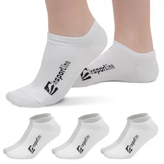 Antibakteriális bokazokni bambuszból 3 pár inSPORTline Silvatic Ankle AG+, unisex, kényelmes, rugalmas, antibakteriális - fehér