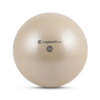 Jóga labda inSPORTline 2 kg, yoga ball, homokkal töltött, rehabilitációs, PVC, 2kg, 13cm, nyújtásra is alkalmas - bézs