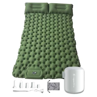 Felfújható kétszemélyes matrac inSPORTline Faustea mini pumpával 192x125x8 cm, alacsony súly, kompakt méretek, hatékony szigetelés, beépített pumpa