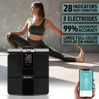 Intelligens személyi mérleg inSPORTline Syncale 200, érintésvezérlés, offline működés, színes kijelző