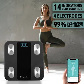 Intelligens személyi mérleg inSPORTline Syncale 20, LED kijelző, 14 különböző mérési érték, akár 24 felhasználó