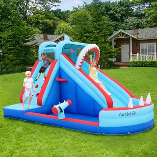 Felfújható vár AirMyFun Shark 83046,248x406x243 cm,3 személyes,135 kg teherbírás,beltéri és kültéri használatra