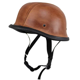 Retro nyitott motoros bukósisak Sodager ADH‑012, kényelmes, 560 g, polikarbonát héj, tanúsítvány nélkül, valódi bőrfelület