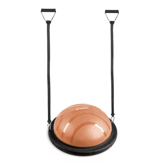 Koordinációs félgömb inSPORTline Dome Edge gumis expanderrel 100 cm / 4,6 kg - fekete-mokkahab