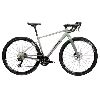 Gravel kerékpár Kross Esker 6.0 28" - 2026, Shimano hidraulikus tárcsafékek, WTB külső gumik, prémium alumíniumváz, Shimano hajtásrendszer - kaméleon/kaméleon/fekete/matt/fényes
