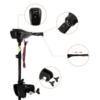 Elektromos csónakmotor inSPORTline A43 55lb/636W/12V, összecsukható kialakítás, hátsó rögzítés, alacsony fogyasztás, háromlapátos hajócsavar