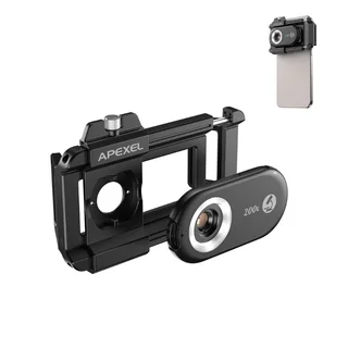 Mikroszkóp lencse okostelefonhoz 200x Apexel LED és UV fénnyel, egyszerű felszerelés, kiváló képminőség, részletgazdag nézet