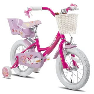 Gyermekkerékpár Joystar Unicorn 12", 82-105 cm, praktikus kosár, babaülés, segédkerekek, szilárd acélváz, erős villa, állítható kormány és nyereg
