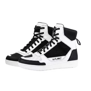 Motoros csizma W-TEC Bastige, megerősítés a váltó területén, fűzős rögzítés, fém fűzőlyukak, kényelmes neoprén szegély