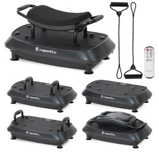 Vibrációs platform inSPORTline Duonique, 30 sebesség, 6 program, enyhén ívelt felület, csúszásmentes edzésfelület, LED kijelző és távirányító