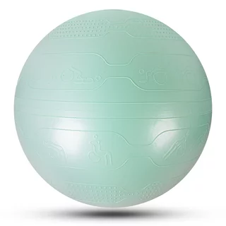 Gimnasztikai labda inSPORTline Stretch Ball 75 cm, masszázs nyúlványok, csúszásmentes, kézi pumpa, tartós PVC anyag - menta