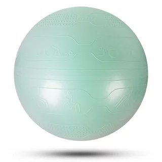 Gimnasztikai labda inSPORTline Stretch Ball 65 cm, masszázs nyúlványok, csúszásmentes, kézi pumpa, tartós PVC anyag - menta