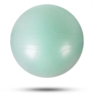 Gimnasztikai labda inSPORTline Stretch Ball 55 cm, masszázs nyúlványok, csúszásmentes, kézi pumpa, tartós PVC anyag - menta