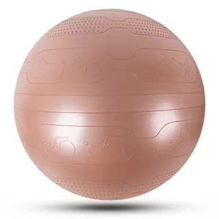 Gimnasztikai labda inSPORTline Stretch Ball 75 cm, masszázs nyúlványok, csúszásmentes, kézi pumpa, tartós PVC anyag - mokkahab
