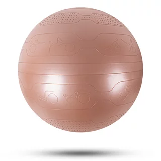 Gimnasztikai labda inSPORTline Stretch Ball 55 cm, masszázs nyúlványok, csúszásmentes, kézi pumpa, tartós PVC anyag - mokkahab