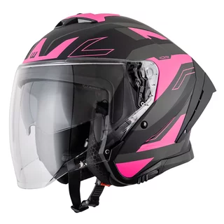 Motoros sisak W-TEC Voltik Shockrose, aerodinamikusan kialakított héj, zárható szellőzőrendszer, Pinlock® 70 előkészítés, mikrometrikus csat zárással