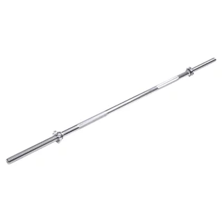 Súlyemelő rúd inSPORTline Welerty egyenes 160cm/30mm menettel és hüvelyekkel, kiváló minőségű acél rúd, csúszásmentes fogantyúk