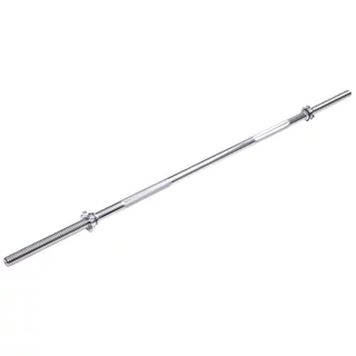 Súlyemelő rúd inSPORTline Welerty egyenes 180cm/30mm menettel és hüvelyekkel, kiváló minőségű acél rúd, csúszásmentes fogantyúk
