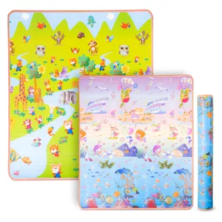 Feltekerhető gyerekszőnyeg inSPORTline Lhotino 150x180x1,5 cm - Víz alatti világ