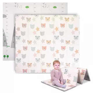 Összecsukható baba matrac inSPORTline Michlino 150x180x1,2 cm - Aranyos mackók