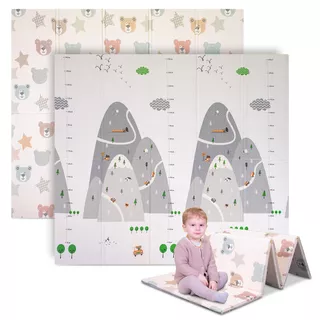 Összecsukható baba matrac inSPORTline Michlino 180x200x1,2 cm - Aranyos mackók