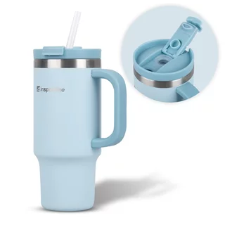 Termosz inSPORTline Natticino 470 ml, kettős zárórendszerrel ellátott csavaros kupak, duplafalú rozsdamentes acélszerkezet, keskeny alsó rész - kék