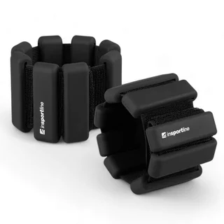 Fitness boka- és csuklósúlyok inSPORTline Brace 2x1 kg, hatékony edzéssegédeszköz, univerzális méret, rugalmas pánt, tépőzáras rögzítés - fekete