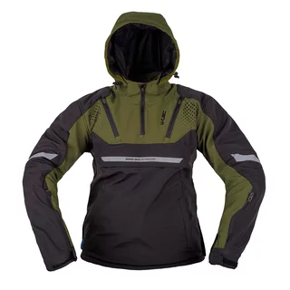 Férfi softshell motoros kabát W-TEC Annorack, AirVent szellőzés, visionight fényvisszaverő elemek, kivehető CE-védők - khaki-fekete