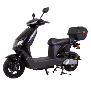 Elektromos robogó W-TEC Raike II 10", fényvisszaverő elemek, LED-világítás, LED kijelző, 65 km hatótávolság, 25 km/h-s végsebesség - fekete-ezüst