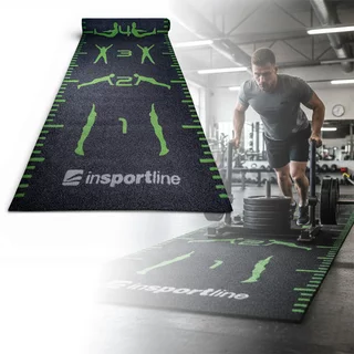 Fitness szőnyeg inSPORTline Crospet 10x2 m, zöld jelölések, csúszásmentes alsó rész, numerikus skála