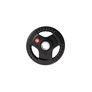Gumírozott súlytárcsa inSPORTline Graton 2,5 kg 30 mm, praktikus fogantyúk az oldalain, hosszú élettartam, fokozott védelem a kopás ellen