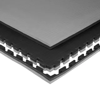 Puzzle tatami szőnyeg inSPORTline Malmeida 100x100x4 cm - feketés-szürke, szalmamintás