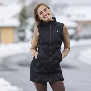 Női fűtött mellény inSPORTline WARMelong - fekete