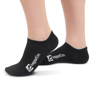 Antibakteriális bokazokni bambuszból 3 pár inSPORTline Silvatic Ankle AG+, unisex, kényelmes, rugalmas, antibakteriális - fekete