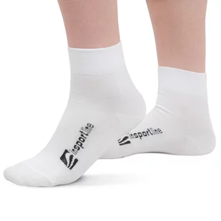Antibakteriális bambusz zokni inSPORTline Silvatic Mid AG+ 3 pár, unisex, középhosszú, rugalmas, antibakteriális, környezetbarát - fehér