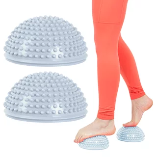 Egyensúly és masszázs félgömb lábakra inSPORTline Uossia - világosszürke-kék