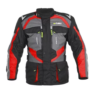 Férfi motoros kabát W-TEC Burdys Evo - fekete-szürke-piros