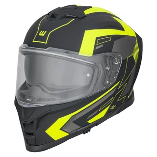 Motoros sisak W-TEC Nexwor Graphic, aerodinamikusan kialakított héj, zárható szellőzőrendszer, Pinlock® 70 előkészítés, mikrometrikus csat zárással - fluo