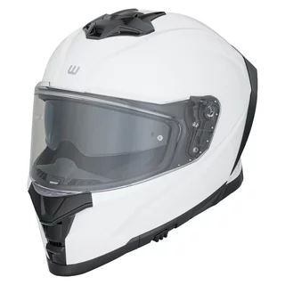 Motoros sisak W-TEC Nexwor, aerodinamikusan kialakított héj, zárható szellőzőrendszer, Pinlock® 70 előkészítés, mikrometrikus csat zárással - fényes fehér