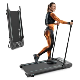 Gyaloglópad inSPORTline Tyrion, helytakarékos, 13cm magas, 100kg terhelhető, 100x39cm sétafelület, 0,8LE motor, 8 km/ó sebesség, túrabotok, motoros
