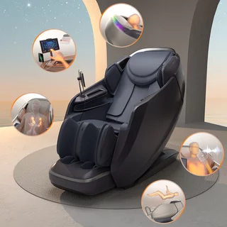 Masszázsfotel inSPORTline Balsadena, LCD vezérlőkijelző, beépített hangszórók,  LED-világítás, 20 előre beállított program, műbőr - fekete