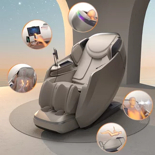 Masszázsfotel Balsadena, 4d masszázs, légmasszázs, Zero Gravity, Zero Space, 6 masszázstipus, 40 párna, 20 fej, infra melegítés, lábmasszázs - bézs