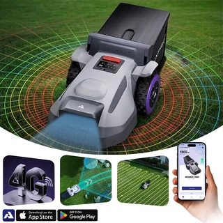 Anthbot N8 vezeték nélküli robotfűnyíró (1500 m²) lombgyűjtővel, vezérlés okosalkalmazáson keresztül, Edge Trimming funkció,  23 literes gyűjtőtartály
