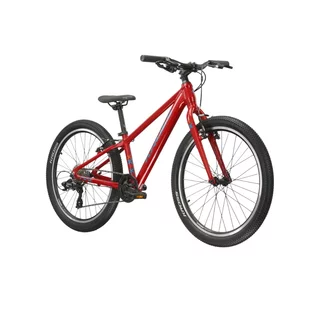 Junior kerékpár Kross LEVEL JR 1.0 24" Gen 007, előkészítés csomagtartóhoz, V-fékek, WANDA gumik, SELLE ROYAL nyereg - piros / tengeri / fényes