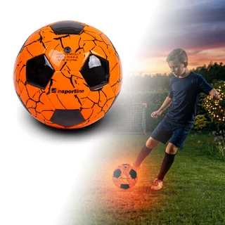 Világító focilabda inSPORTline Lumikick LED lámpával, 5-ös méret, kiváló aerodinamika, 32 darabból varrva, minden típusú felületre alkalmas